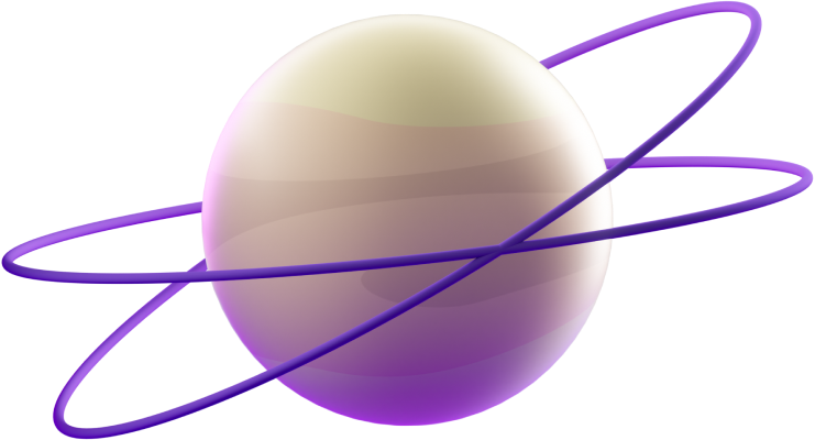 Ocre planet with purple rings
